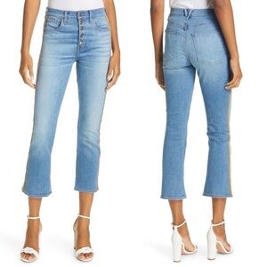 Veronica Beard Carolyn Tuxedo Stripe Baby Bootcut Jeans